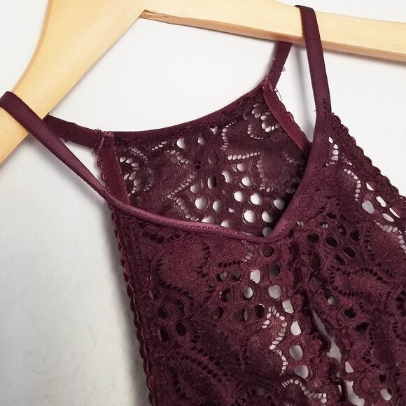 NEW Aerie High Neck Lace Bralette M Keyhole Stretch Comfort Lounge Sexy Romantic - Picture 8 of 16
